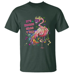 Funny Mardi Gras Flamingo T Shirt It's Mardi Gras Y'all TS02 Dark Forest Green Printyourwear