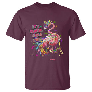 Funny Mardi Gras Flamingo T Shirt It's Mardi Gras Y'all TS02 Maroon Printyourwear