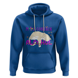 Funny Mardi Gras Drunk Cat Hoodie May Contain Alcohol Drinking Lover TS02 Royal Blue Printyourwear