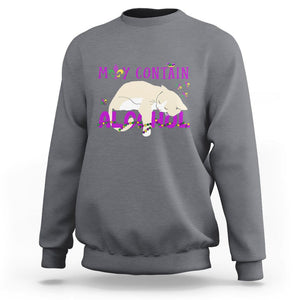Funny Mardi Gras Drunk Cat Sweatshirt May Contain Alcohol Drinking Lover TS02 Charcoal Printyourwear