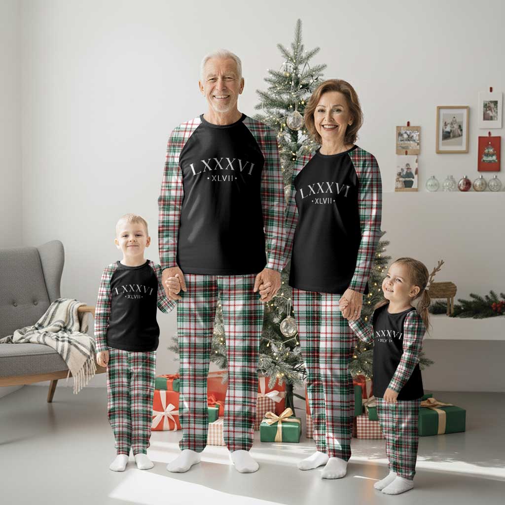 LXXXVI XLVII Plaid Pajama Set 86 47 Roman Numerals TS02 Christmas Plaid Print Your Wear