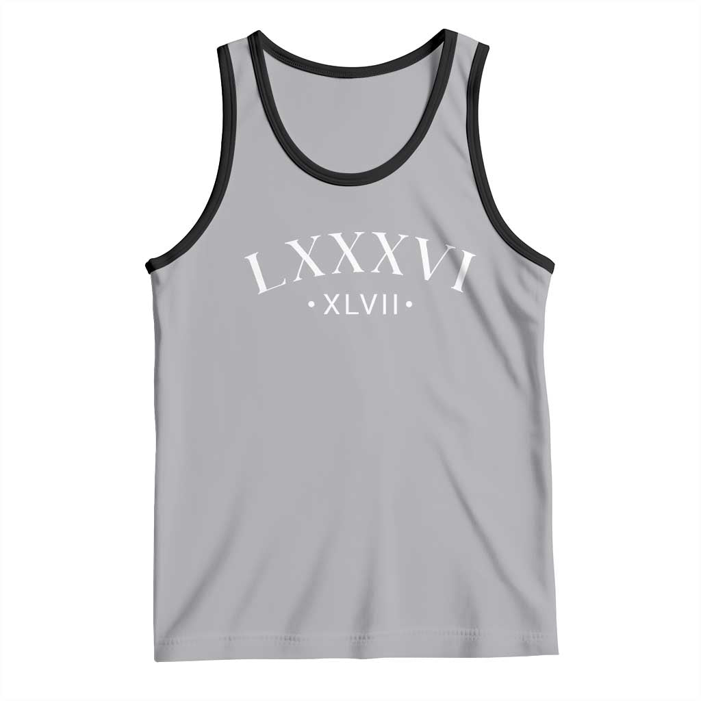 LXXXVI XLVII Tank Top 86 47 Roman Numerals TS02 Athletic Heather Black Print Your Wear