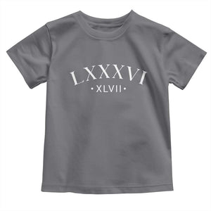 LXXXVI XLVII Toddler T Shirt 86 47 Roman Numerals TS02 Charcoal Print Your Wear