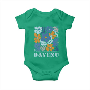 Dayenu Passover Jewish Holiday Floral Retro Baby Onesie It Would Have Been Enough Meaningful Seder Gift TS02 Irish Green Print Your Wear