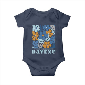 Dayenu Passover Jewish Holiday Floral Retro Baby Onesie It Would Have Been Enough Meaningful Seder Gift TS02 Navy Print Your Wear
