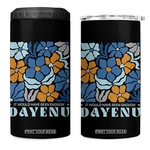 Dayenu Passover Jewish Holiday Floral Retro 4 in 1 Can Cooler Tumbler It Would Have Been Enough Meaningful Seder Gift TS02 One Size: 16 oz Black Print Your Wear