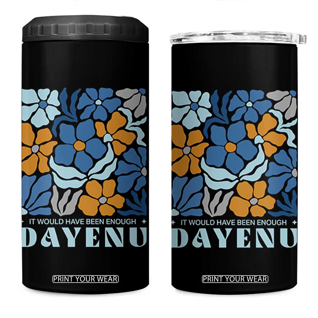 Dayenu Passover Jewish Holiday Floral Retro 4 in 1 Can Cooler Tumbler It Would Have Been Enough Meaningful Seder Gift TS02 One Size: 16 oz Black Print Your Wear