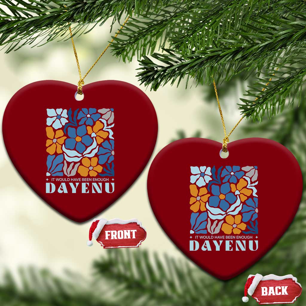 Dayenu Passover Jewish Holiday Floral Retro Ceramic Ornament It Would Have Been Enough Meaningful Seder Gift TS02 Print Your Wear