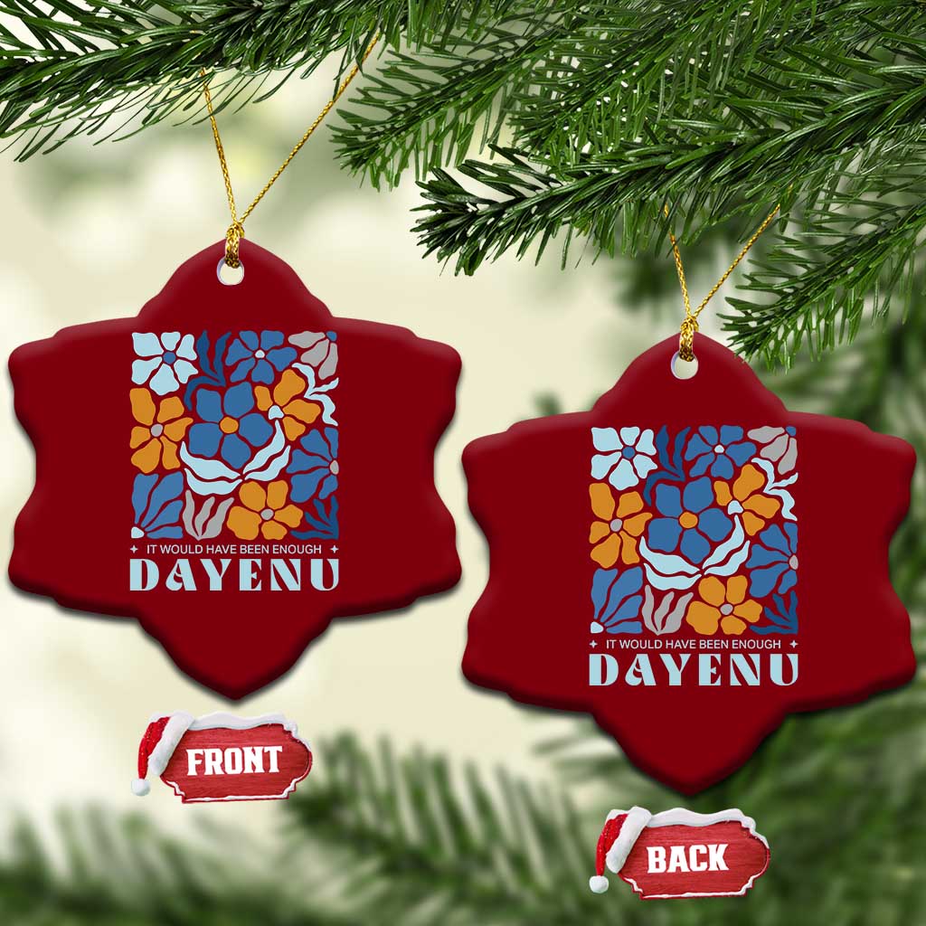Dayenu Passover Jewish Holiday Floral Retro Ceramic Ornament It Would Have Been Enough Meaningful Seder Gift TS02 Print Your Wear