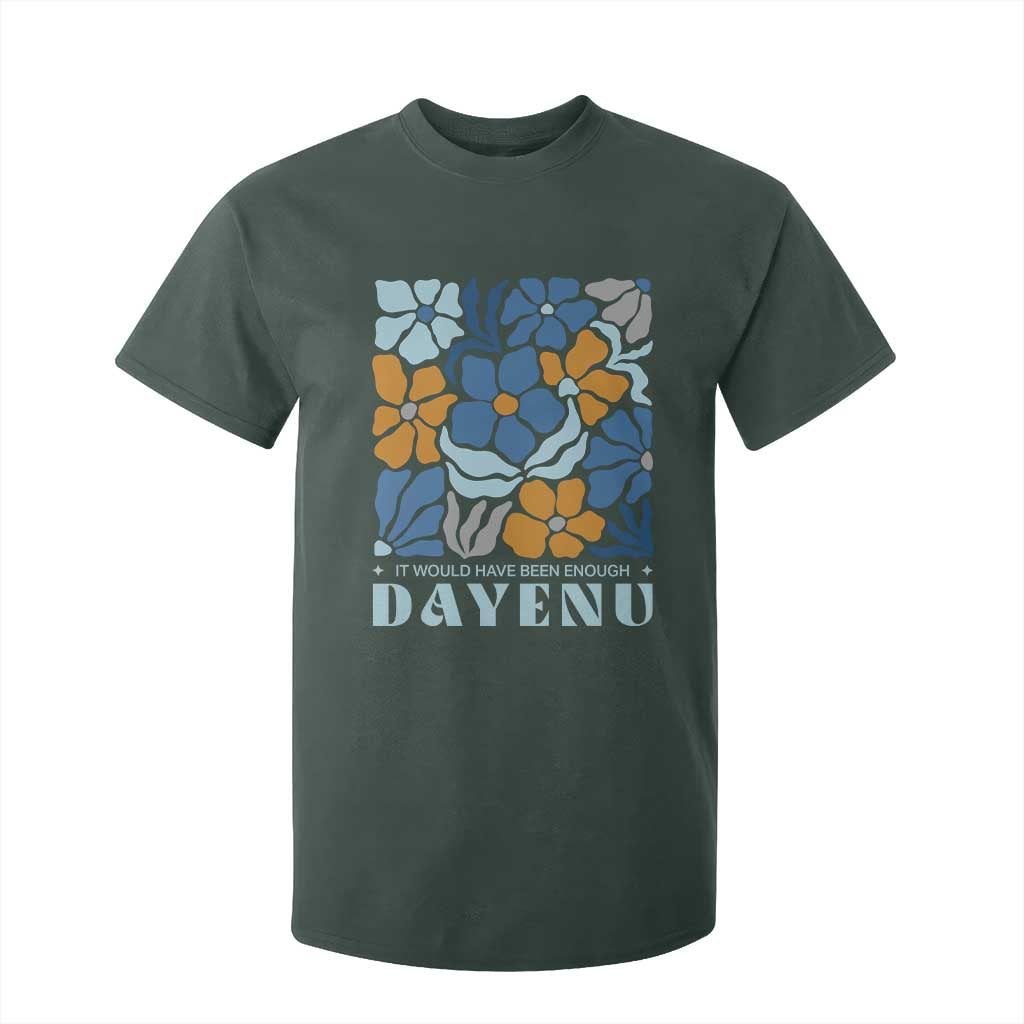 Dayenu Passover Jewish Holiday Floral Retro T Shirt For Kid It Would Have Been Enough Meaningful Seder Gift TS02 Dark Forest Green Print Your Wear