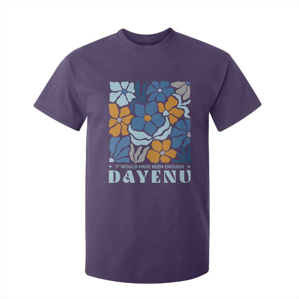Dayenu Passover Jewish Holiday Floral Retro T Shirt For Kid It Would Have Been Enough Meaningful Seder Gift TS02 Purple Print Your Wear