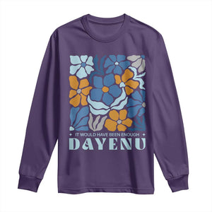 Dayenu Passover Jewish Holiday Floral Retro Long Sleeve Shirt It Would Have Been Enough Meaningful Seder Gift TS02 Purple Print Your Wear
