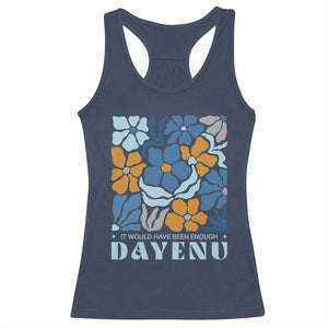 Dayenu Passover Jewish Holiday Floral Retro Racerback Tank Top It Would Have Been Enough Meaningful Seder Gift TS02 Navy Print Your Wear