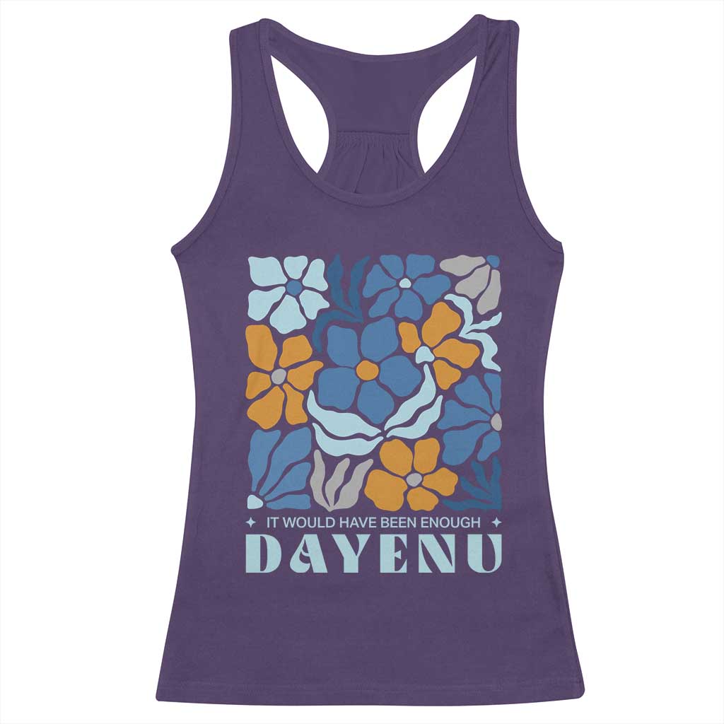 Dayenu Passover Jewish Holiday Floral Retro Racerback Tank Top It Would Have Been Enough Meaningful Seder Gift TS02 Purple Print Your Wear
