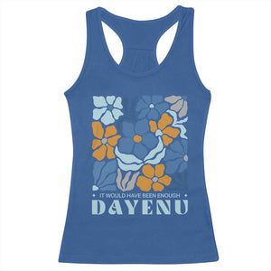 Dayenu Passover Jewish Holiday Floral Retro Racerback Tank Top It Would Have Been Enough Meaningful Seder Gift TS02 Royal Blue Print Your Wear