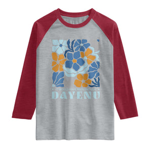 Dayenu Passover Jewish Holiday Floral Retro Raglan Shirt It Would Have Been Enough Meaningful Seder Gift TS02 Heather Gray Heather Red Print Your Wear