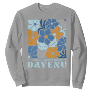 Dayenu Passover Jewish Holiday Floral Retro Sweatshirt It Would Have Been Enough Meaningful Seder Gift TS02 Sport Gray Print Your Wear