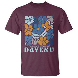 Dayenu Passover Jewish Holiday Floral Retro T Shirt It Would Have Been Enough Meaningful Seder Gift TS02 Maroon Print Your Wear