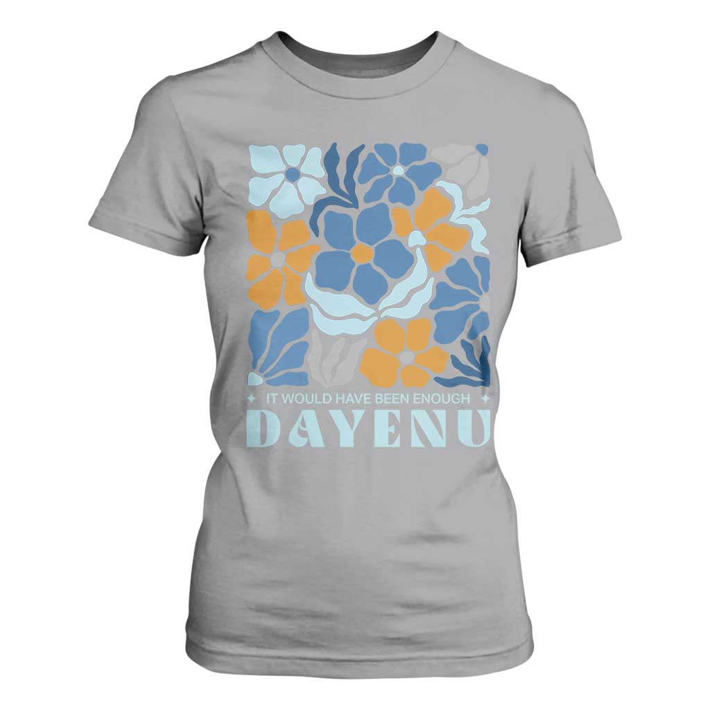 Dayenu Passover Jewish Holiday Floral Retro T Shirt For Women It Would Have Been Enough Meaningful Seder Gift TS02 Sport Gray Print Your Wear