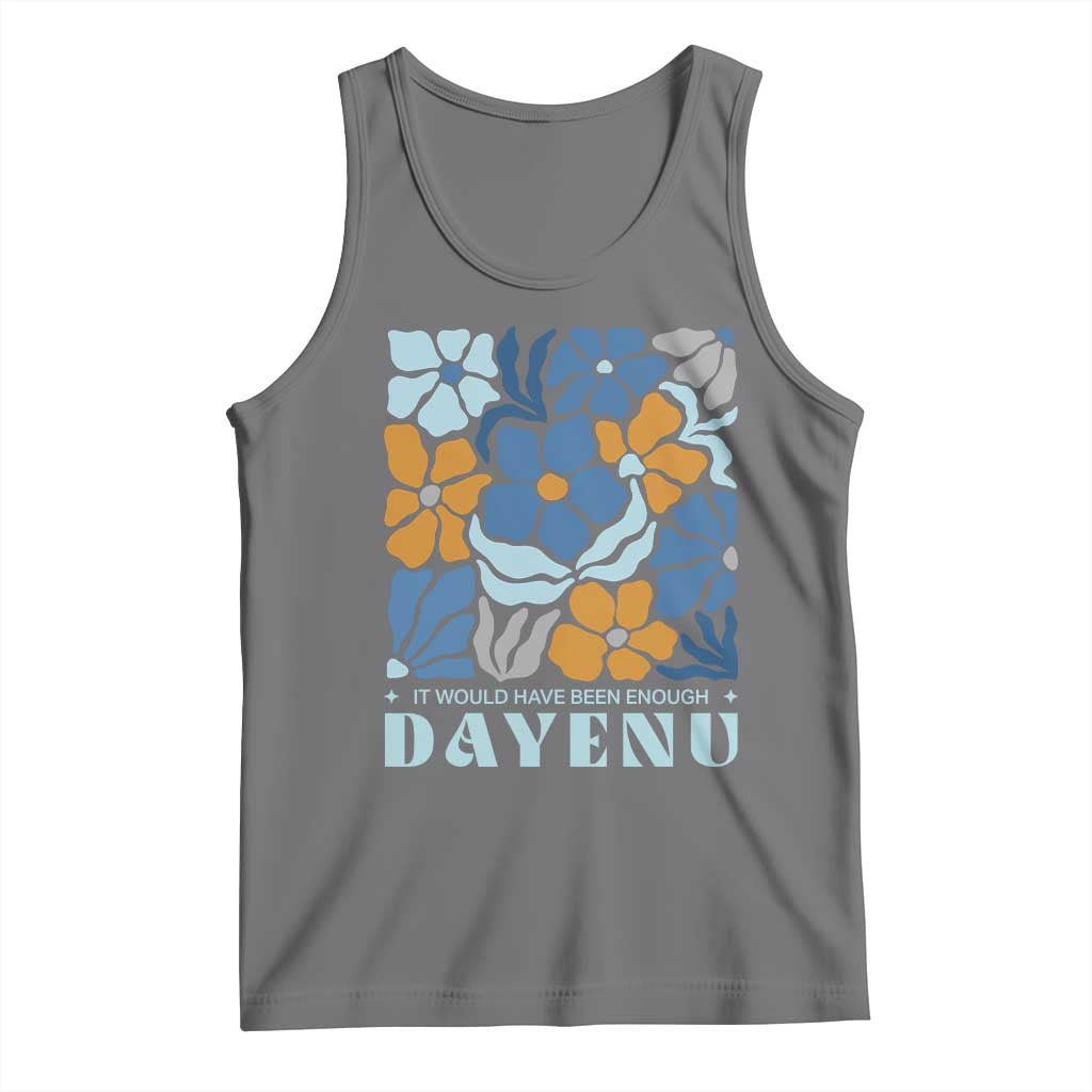 Dayenu Passover Jewish Holiday Floral Retro Tank Top It Would Have Been Enough Meaningful Seder Gift TS02 Black Heather Print Your Wear