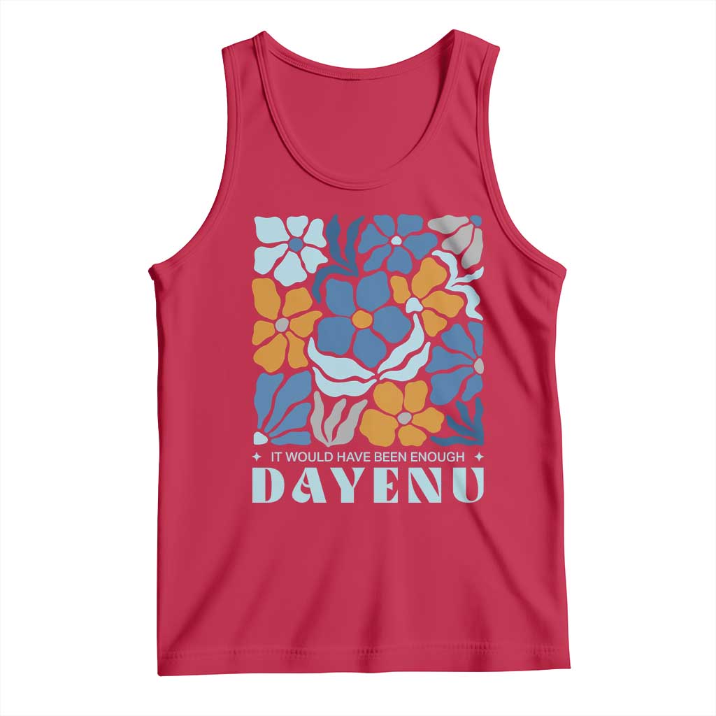 Dayenu Passover Jewish Holiday Floral Retro Tank Top It Would Have Been Enough Meaningful Seder Gift TS02 Red Print Your Wear
