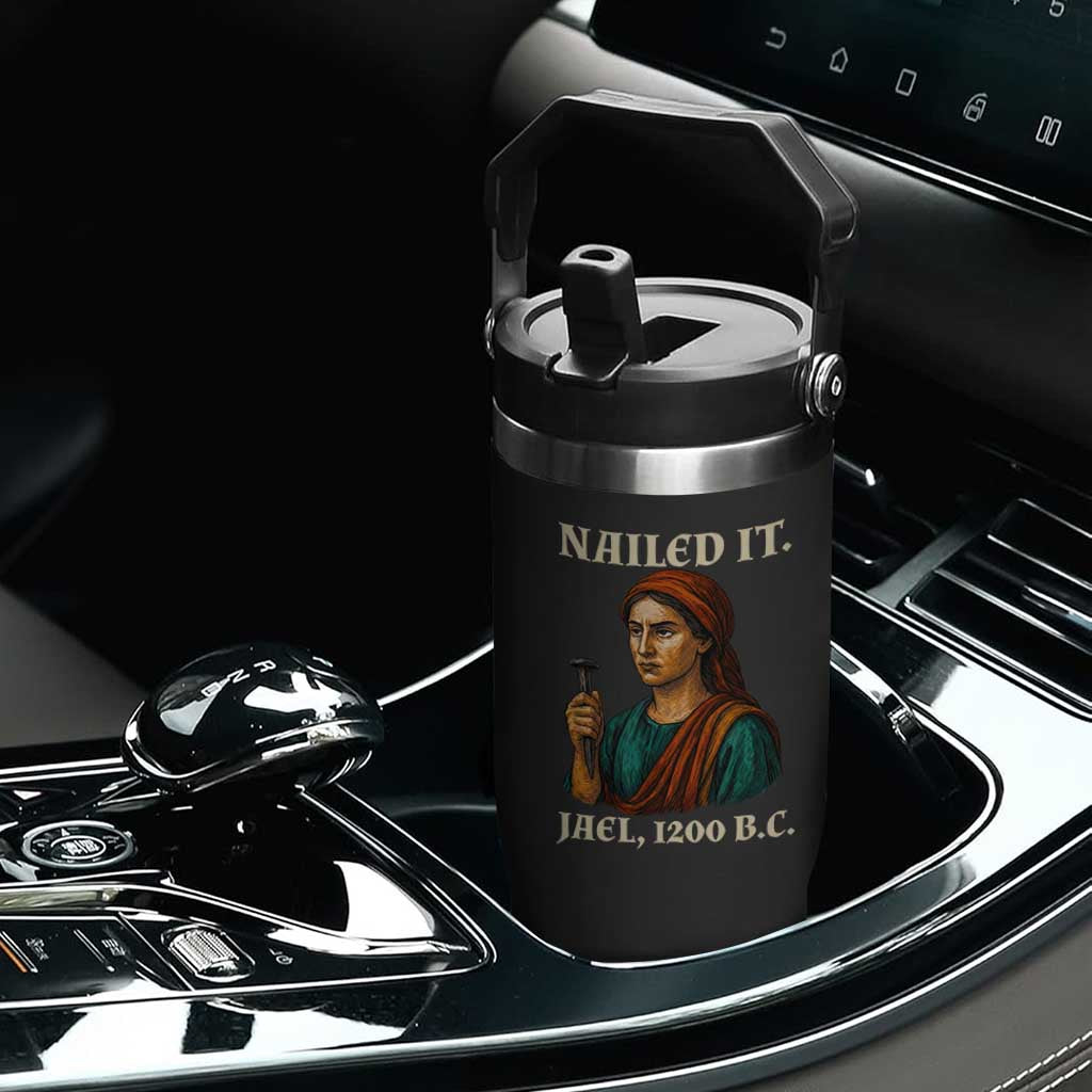 Funny Biblical Jael Nailed It Vintage Flip Straw Tumbler Strong Woman Bible Story Dark Humor Meme TS02 Print Your Wear