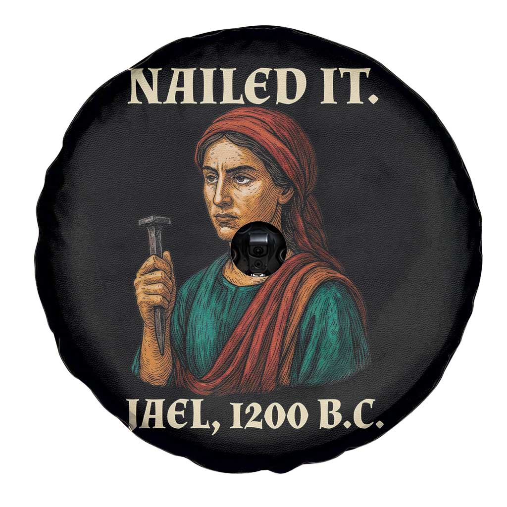 Funny Biblical Jael Nailed It Vintage Spare Tire Cover Strong Woman Bible Story Dark Humor Meme TS02 Print Your Wear