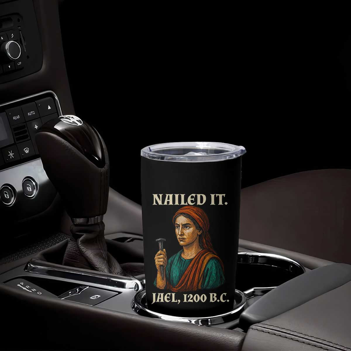 Funny Biblical Jael Nailed It Vintage Tumbler Cup Strong Woman Bible Story Dark Humor Meme TS02 Print Your Wear