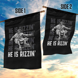 He Is Rizzin Funny Christian Easter Skateboarding Jesus Meme Garden Flag Faith Humor Trendy Youth Gift TS02 Print Your Wear