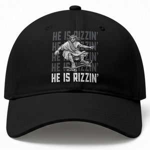 He Is Rizzin Funny Christian Easter Skateboarding Jesus Meme Baseball Cap Faith Humor Trendy Youth Gift TS02 Print Your Wear