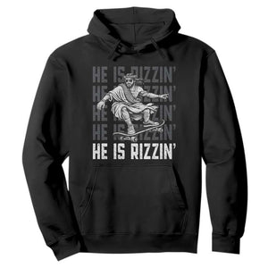 He Is Rizzin Funny Christian Easter Skateboarding Jesus Meme Hoodie Faith Humor Trendy Youth Gift TS02 Black Print Your Wear