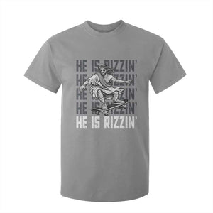 He Is Rizzin Funny Christian Easter Skateboarding Jesus Meme T Shirt For Kid Faith Humor Trendy Youth Gift TS02 Sport Gray Print Your Wear