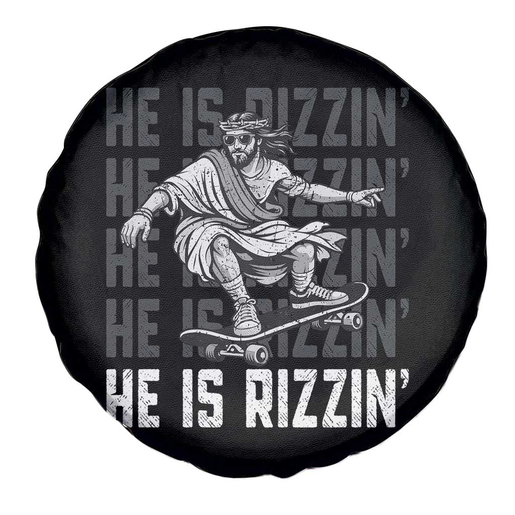 He Is Rizzin Funny Christian Easter Skateboarding Jesus Meme Spare Tire Cover Faith Humor Trendy Youth Gift TS02 Print Your Wear