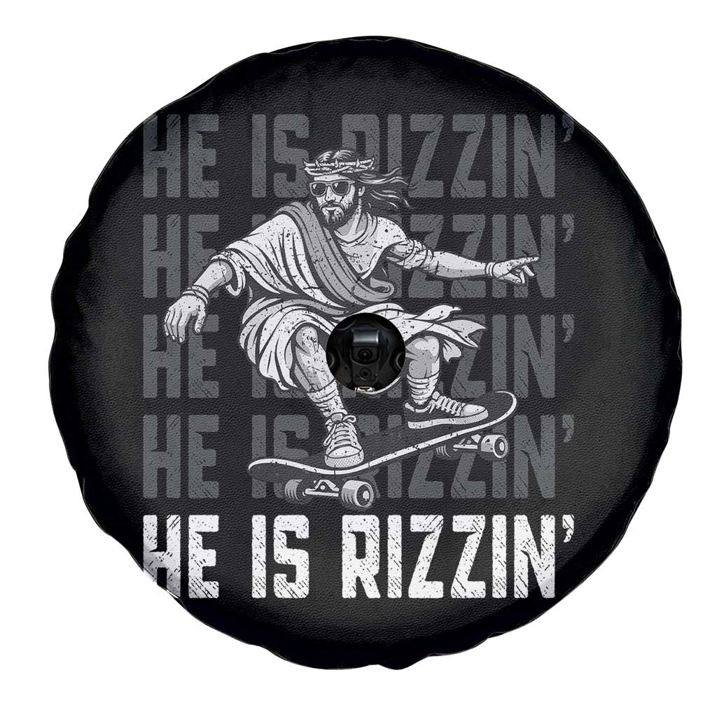 He Is Rizzin Funny Christian Easter Skateboarding Jesus Meme Spare Tire Cover Faith Humor Trendy Youth Gift TS02 Print Your Wear