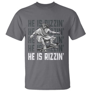 He Is Rizzin Funny Christian Easter Skateboarding Jesus Meme T Shirt Faith Humor Trendy Youth Gift TS02 Charcoal Print Your Wear