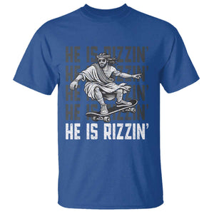 He Is Rizzin Funny Christian Easter Skateboarding Jesus Meme T Shirt Faith Humor Trendy Youth Gift TS02 Royal Blue Print Your Wear