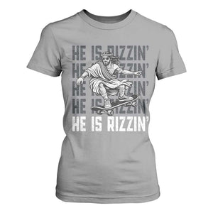 He Is Rizzin Funny Christian Easter Skateboarding Jesus Meme T Shirt For Women Faith Humor Trendy Youth Gift TS02 Sport Gray Print Your Wear