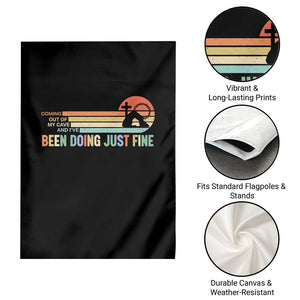 Retro Coming Out Of My Cave Christian Easter Parody Garden Flag I’ve Been Doing Just Fine Resurrection Humor Faith Gift TS02 Print Your Wear