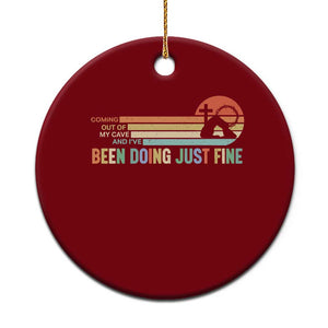 Retro Coming Out Of My Cave Christian Easter Parody Ceramic Ornament I’ve Been Doing Just Fine Resurrection Humor Faith Gift TS02 1pc Red Print Your Wear
