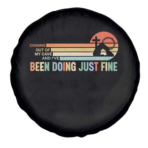 Retro Coming Out Of My Cave Christian Easter Parody Spare Tire Cover I’ve Been Doing Just Fine Resurrection Humor Faith Gift TS02 Print Your Wear