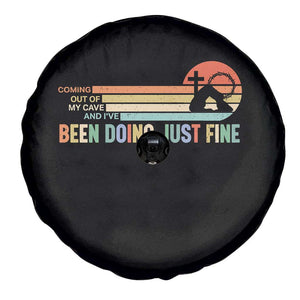 Retro Coming Out Of My Cave Christian Easter Parody Spare Tire Cover I’ve Been Doing Just Fine Resurrection Humor Faith Gift TS02 Print Your Wear