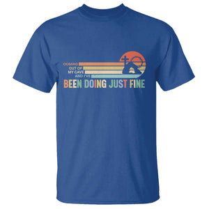 Retro Coming Out Of My Cave Christian Easter Parody T Shirt I’ve Been Doing Just Fine Resurrection Humor Faith Gift TS02 Royal Blue Print Your Wear