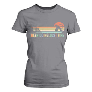 Retro Coming Out Of My Cave Christian Easter Parody T Shirt For Women I’ve Been Doing Just Fine Resurrection Humor Faith Gift TS02 Charcoal Print Your Wear