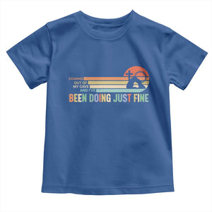 Retro Coming Out Of My Cave Christian Easter Parody Toddler T Shirt I’ve Been Doing Just Fine Resurrection Humor Faith Gift TS02 Royal Blue Print Your Wear