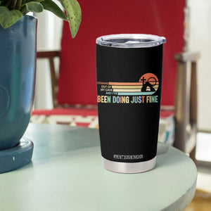 Retro Coming Out Of My Cave Christian Easter Parody Tumbler Cup I’ve Been Doing Just Fine Resurrection Humor Faith Gift TS02 Print Your Wear