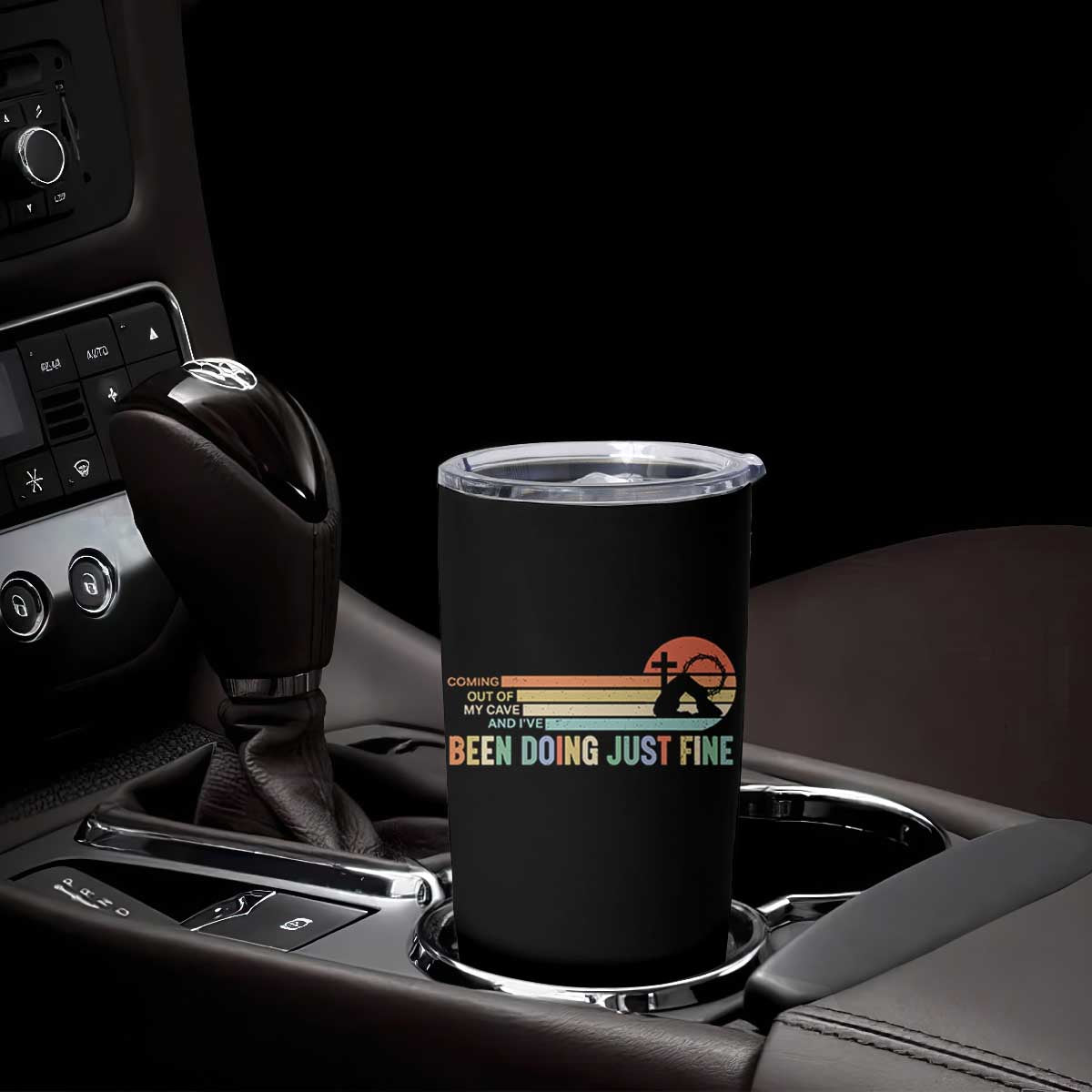 Retro Coming Out Of My Cave Christian Easter Parody Tumbler Cup I’ve Been Doing Just Fine Resurrection Humor Faith Gift TS02 Print Your Wear