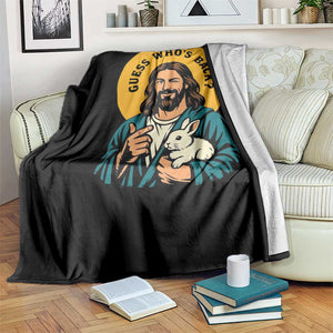 Guess Who is Back Funny Christian Easter Throw Blanket Winking Jesus with Lamb Cute Resurrection Humor Gift TS02 Print Your Wear