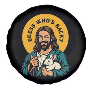 Guess Who is Back Funny Christian Easter Spare Tire Cover Winking Jesus with Lamb Cute Resurrection Humor Gift TS02 Print Your Wear