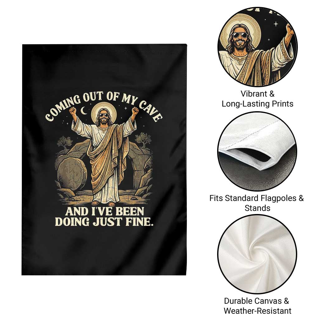 Coming Out Of My Cave Christian Easter Garden Flag Risen Jesus Tomb Scene Inspirational Faith Message Gift TS02 Print Your Wear