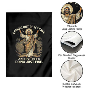 Coming Out Of My Cave Christian Easter Garden Flag Risen Jesus Tomb Scene Inspirational Faith Message Gift TS02 Print Your Wear